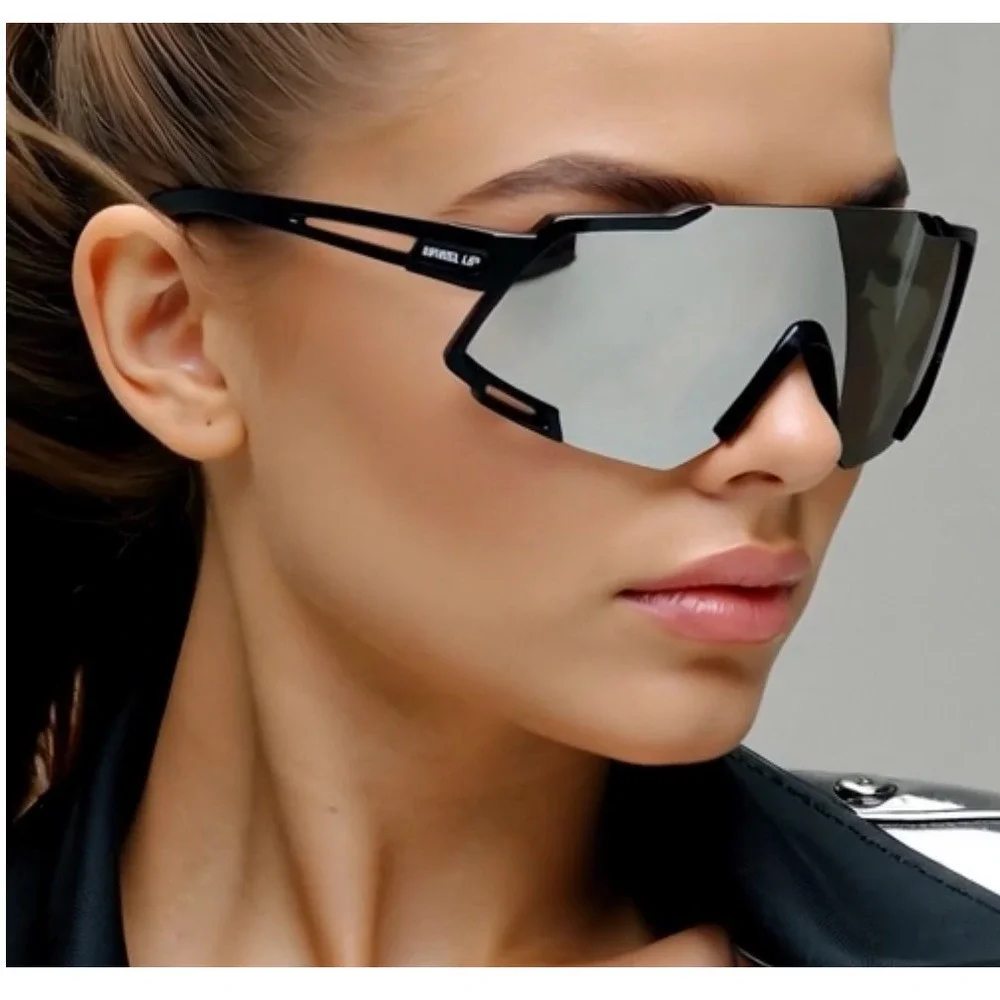 Cycling Sunglasses Women Polarized Silver Mirror Lens Safety Running Shield New